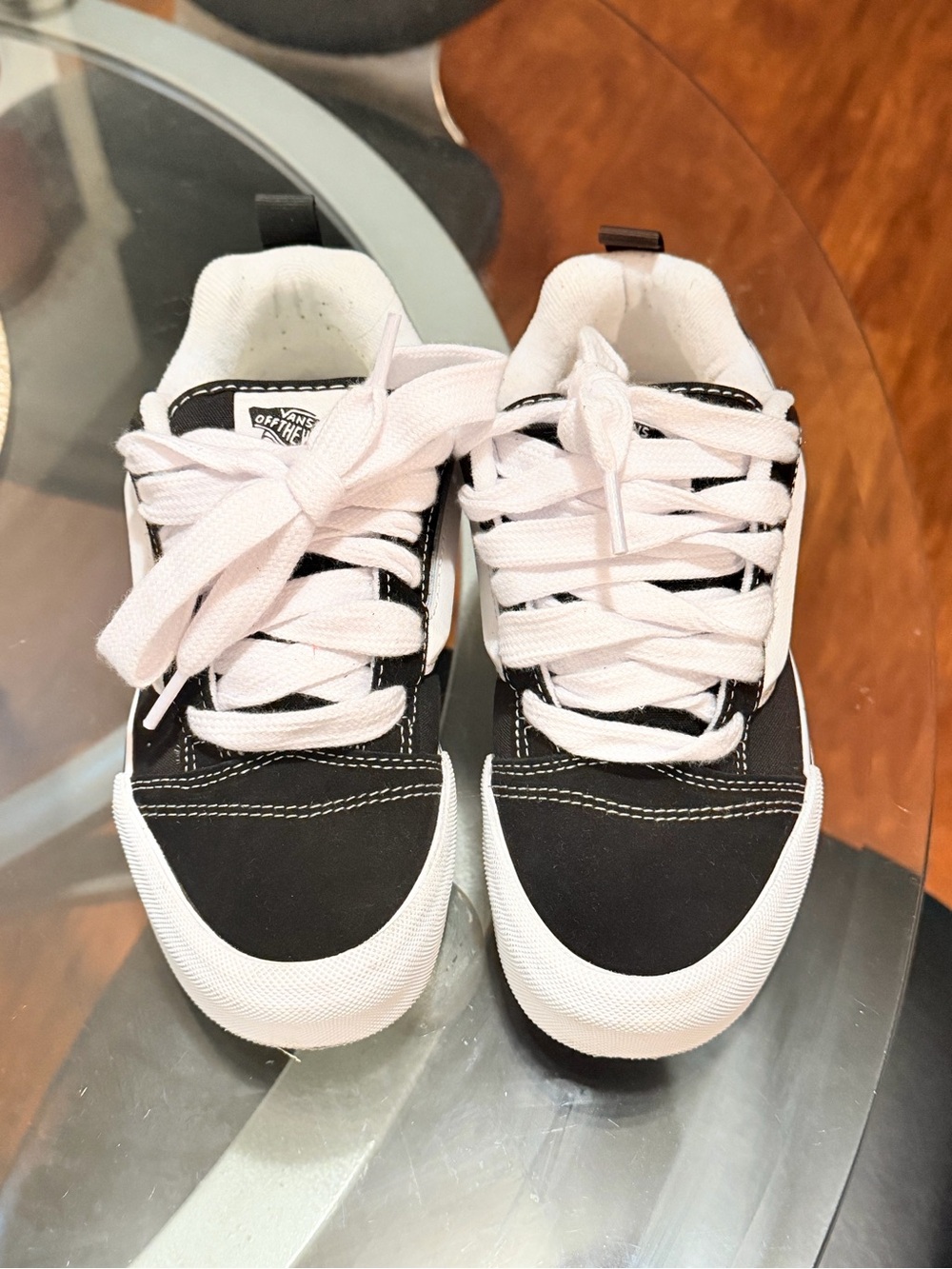 Vans Kids Black and White Low-Top Canvas Sneakers